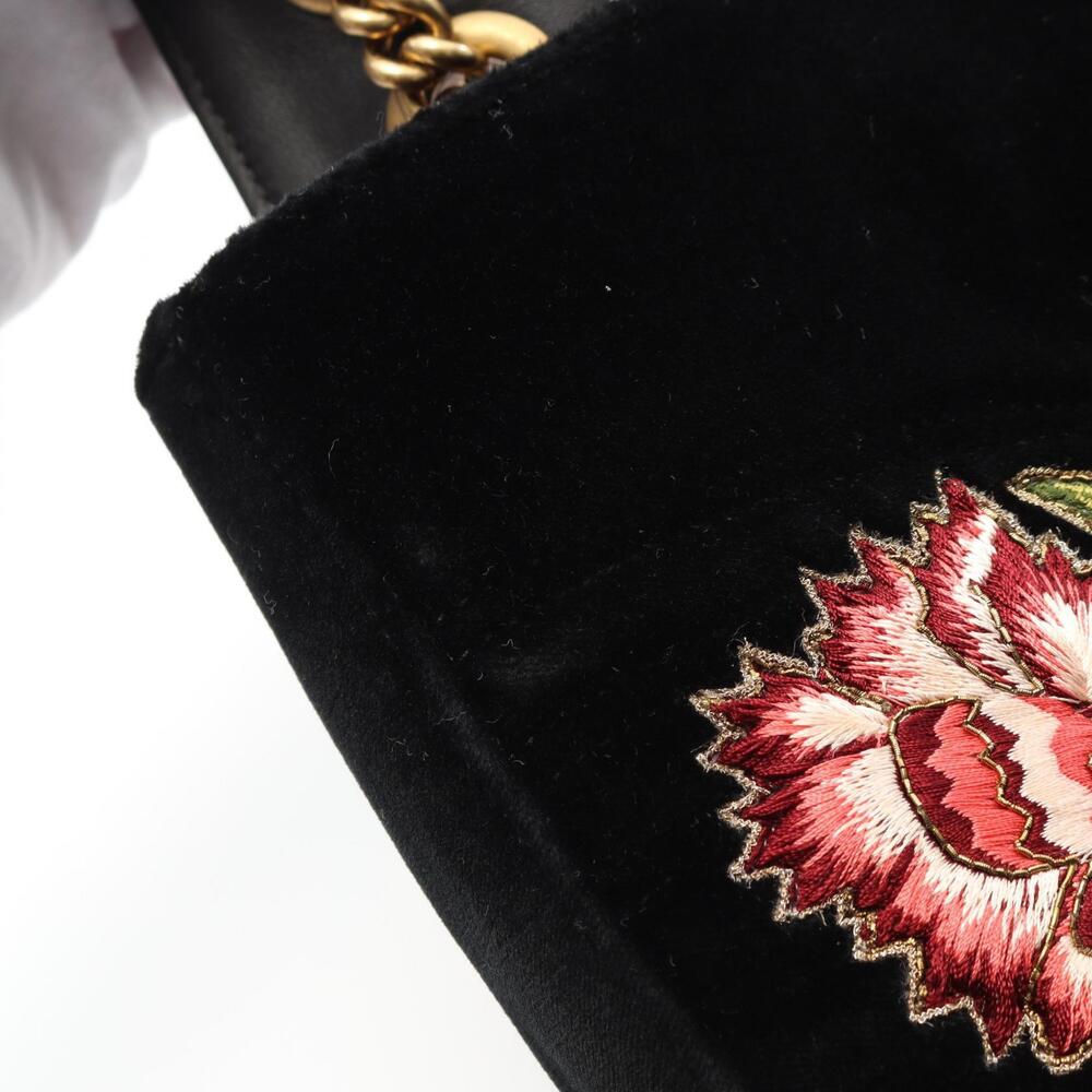 Gucci GG Marmont Velvet Shoulder Bag Black Multicolor - Picture 5 of 7
